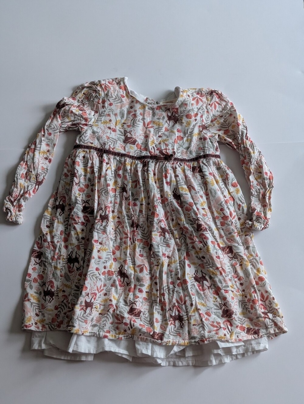 The Prairie by Rachel Ashwell Woodland Deer Autumn Dress - Size 6 (5-6Y)